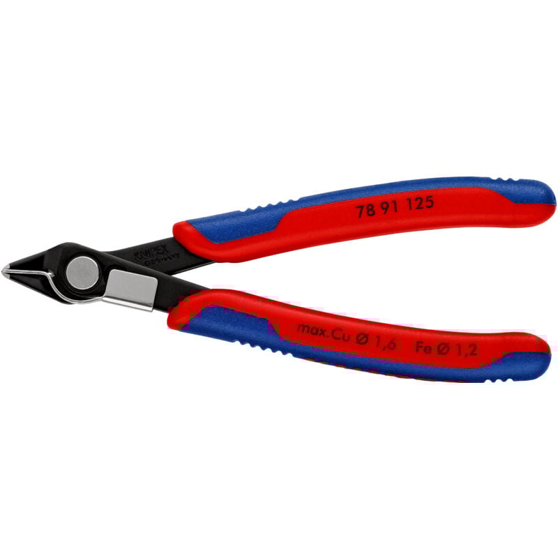 foto del prodotto knipex 78 91 125 electronic super knips rivestiti in materiale bicomponente brunita 125 mm