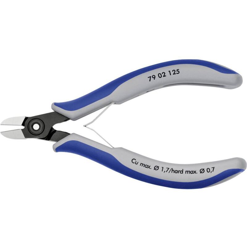 foto del prodotto knipex 79 02 125 elettronica e meccanica di precisione tronchese laterale con sfaccettatura 125 mm