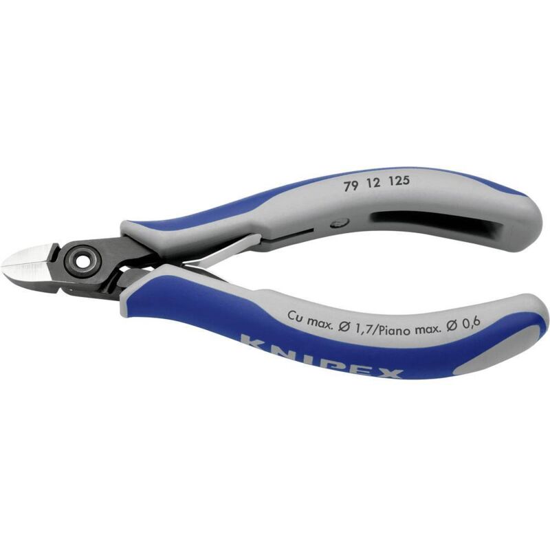 foto del prodotto knipex 79 12 125 elettronica e meccanica di precisione tronchese laterale con sfaccettatura 125 mm