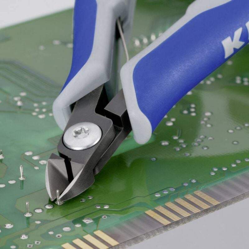 foto del prodotto knipex 79 22 120 elettronica e meccanica di precisione tronchese laterale senza sfaccettature 120 mm