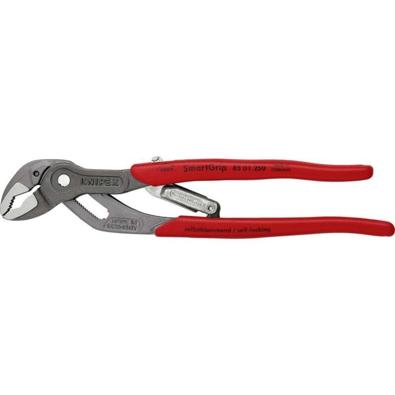 foto del prodotto knipex 85 01 250 smartgrip pinza regolabile per tubi e dadi con regolazione automatica rivestiti in resina sintetica bonderizzata grigia 250 mm