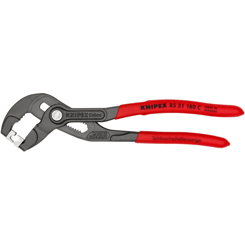 foto del prodotto knipex 85 51 180 c pinza per fascette click per fascette click rivestiti in resina sintetica antiscivolo bonderizzata grigia 180 mm
