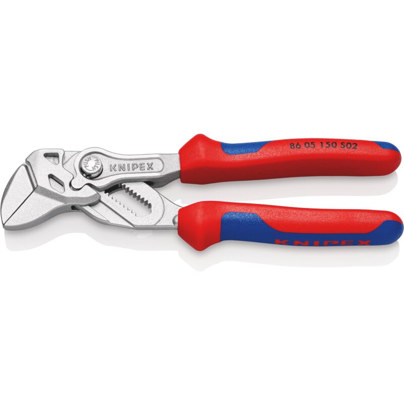 foto del prodotto knipex 86 05 150 s02 pinza chiave con ganasce in materiale ruvido rivestiti in materiale bicomponente cromata 150 mm