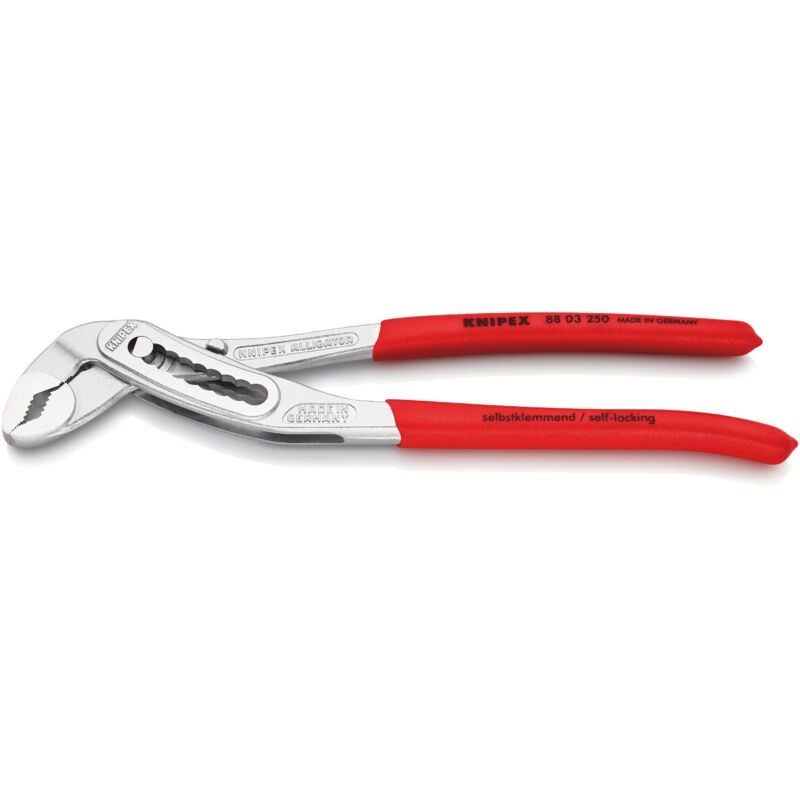 foto del prodotto knipex 88 03 250 alligator pinza regolabile per tubi e dadi rivestiti in resina sintetica antiscivolo cromata 250 mm