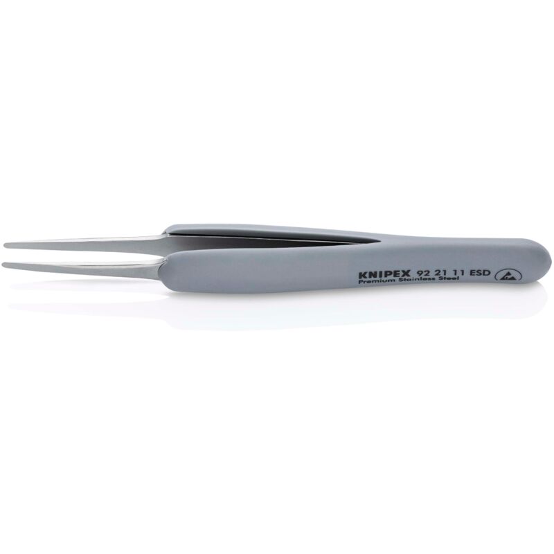 foto del prodotto knipex 92 21 11 esd pinzetta di precisione con impugnatura in gomma esd 123 mm