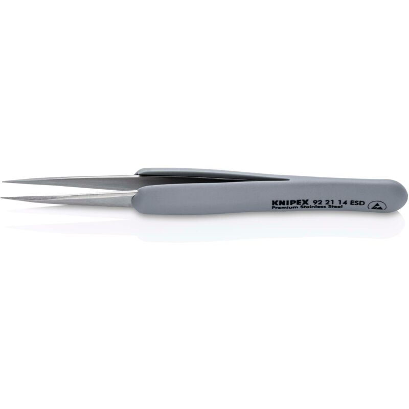 foto del prodotto knipex 92 21 14 esd pinzetta di precisione con impugnatura in gomma esd 130 mm