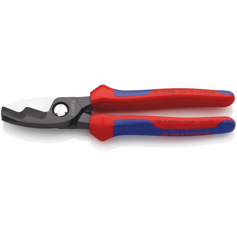 foto del prodotto knipex 95 12 200 forbici per cavi adatto per isolamento cavi in alluminio e rame, fili singoli e multipli 20 mm 70 mm