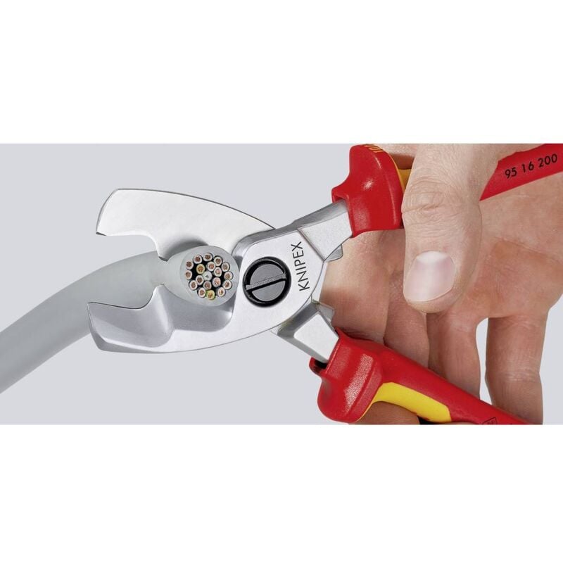 foto del prodotto knipex 95 16 200 cesoia vde per cavi adatto per isolamento cavi in alluminio e rame, fili singoli e multipli 20 mm 70