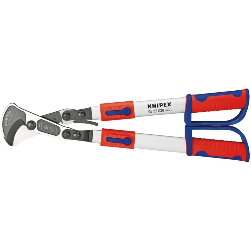 foto del prodotto knipex 95 32 038 cesoia per cavi sistema a cricchetto con manici telescopici rivestiti in materiale bicomponente 570 mm