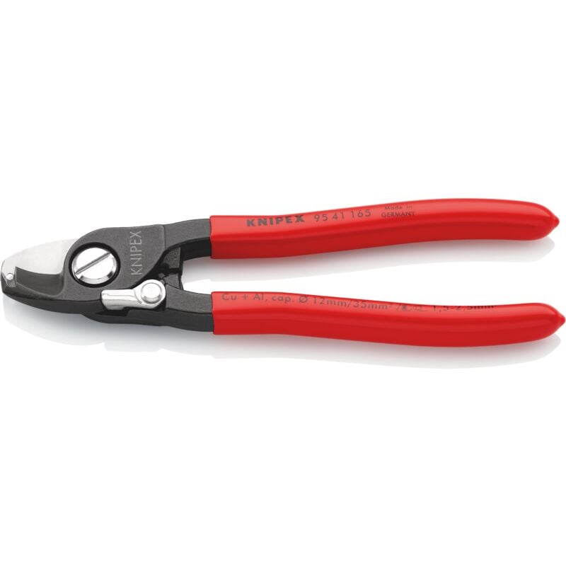 foto del prodotto knipex 95 41 165 cesoia per cavi rivestiti in resina sintetica brunita 165 mm