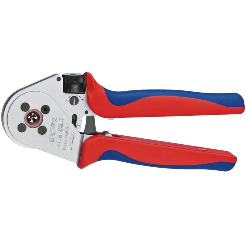 foto del prodotto knipex 97 52 65 a pinza a quattro punzoni per contatti torniti rivestiti in materiale bicomponente cromata 250 mm