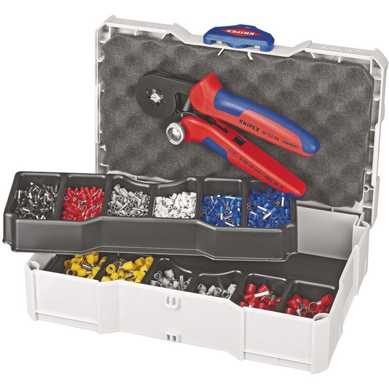 foto del prodotto knipex 97 90 09 assortimento di capicorda per terminali a bussola 9 pezzi 265 mm