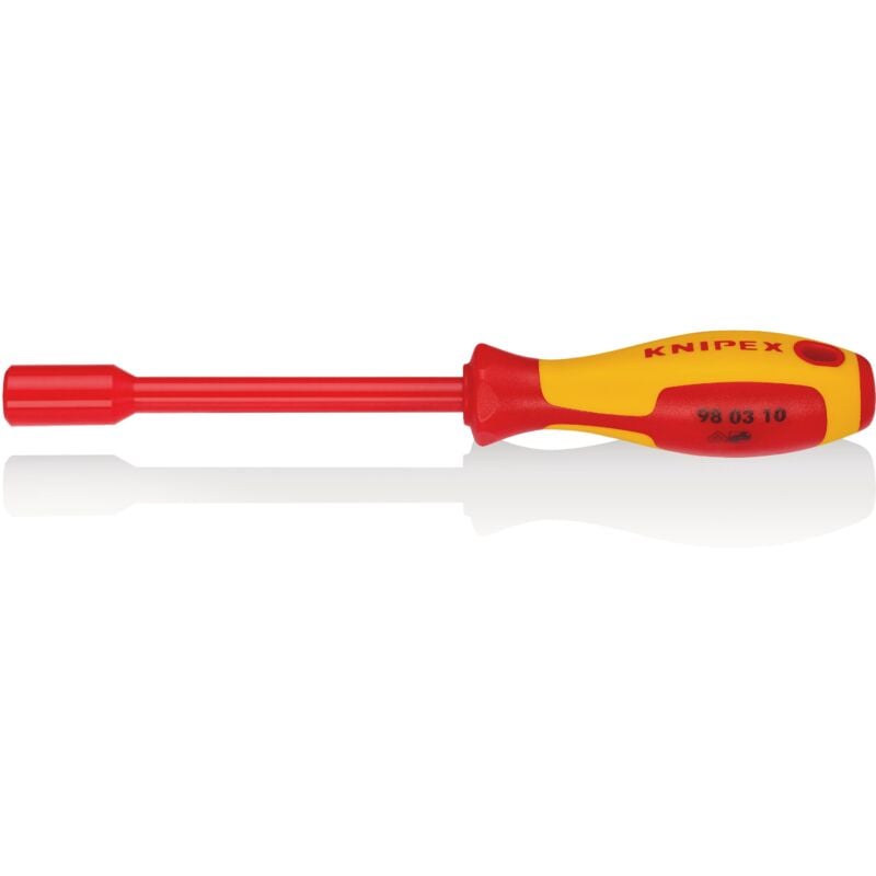 foto del prodotto knipex 98 03 10 chiave a bocca esagonale con impugnatura giraviti isolati con manici rivestiti in materiale bicomponente, collaudati vde brunita