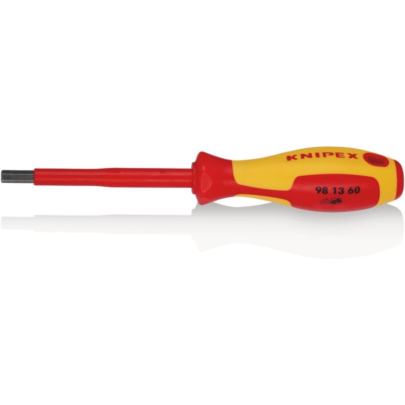 foto del prodotto knipex 98 13 60 giraviti per viti ad esagono incassato isolati con manici rivestiti in materiale bicomponente, collaudati vde brunita 212 mm