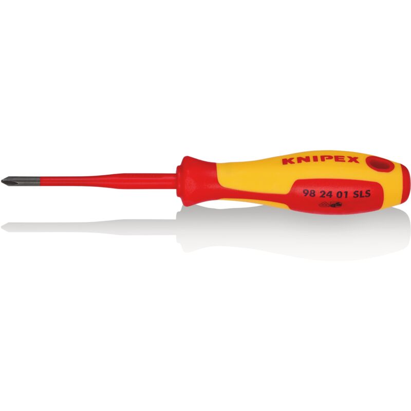 foto del prodotto knipex 98 24 01 sls giraviti slim plusminus phillips impugnatura isolante, in materiale bicomponente, collaudato vde brunita 187 mm