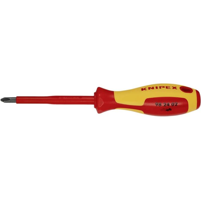foto del prodotto knipex 98 24 02 vde cacciavite a croce ph 2 lunghezza della lama 100 mm din en 60900