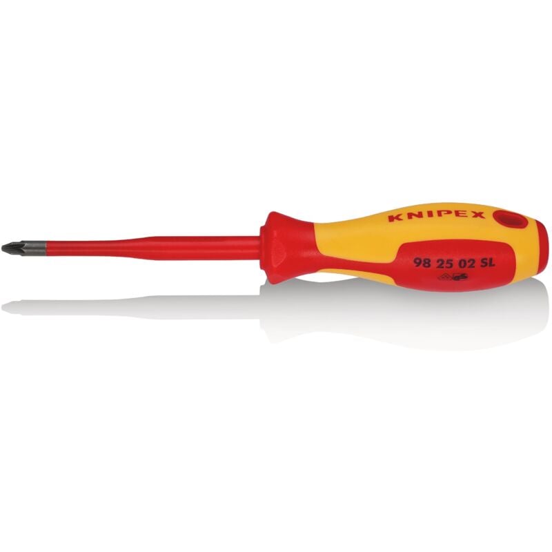 foto del prodotto knipex 98 25 02 sl giraviti per elettricisti slim per viti con impronta a croce pozidriv impugnatura isolante, in materiale bicomponente,