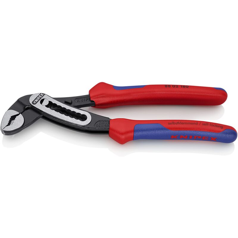 foto del prodotto knipex alligator pinza regolabile per tubi e dadi bonderizzata nera, rivestiti in materiale bicomponente 180 mm 88 02 180