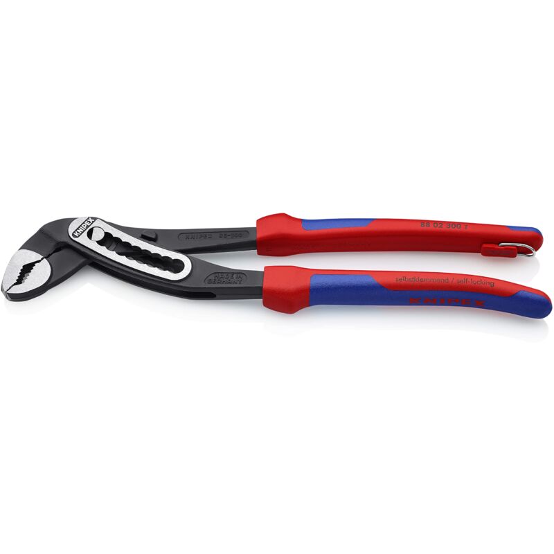 foto del prodotto knipex alligator pinza regolabile per tubi e dadi bonderizzata nera, rivestiti in materiale bicomponente, con anello di fissaggio incorporato per