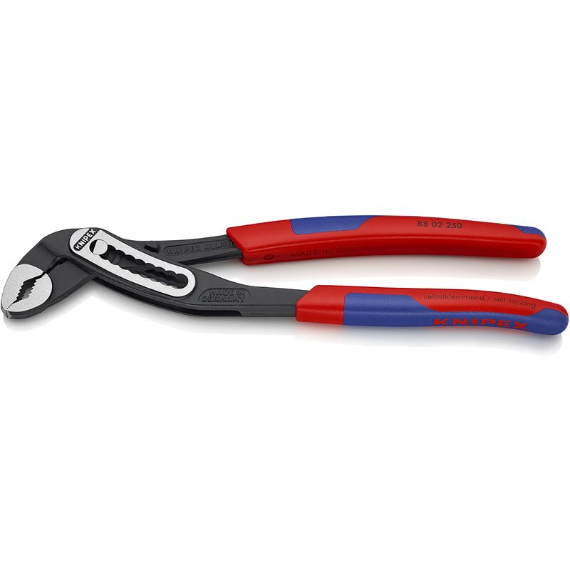 foto del prodotto knipex alligator pinza regolabile per tubi e dadi bonderizzata nera, rivestiti in materiale bicomponente, forma affusolata 250 mm confezione