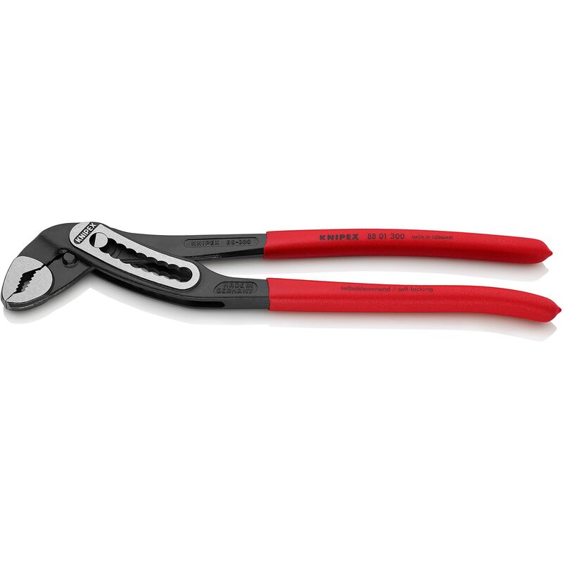 foto del prodotto knipex alligator pinza regolabile per tubi e dadi bonderizzata nera, rivestiti in resina sintetica antiscivolo 300 mm confezione