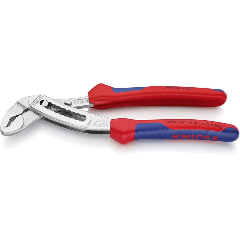 foto del prodotto knipex alligator pinza regolabile per tubi e dadi cromata, rivestiti in materiale bicomponente 180 mm 88 05 180
