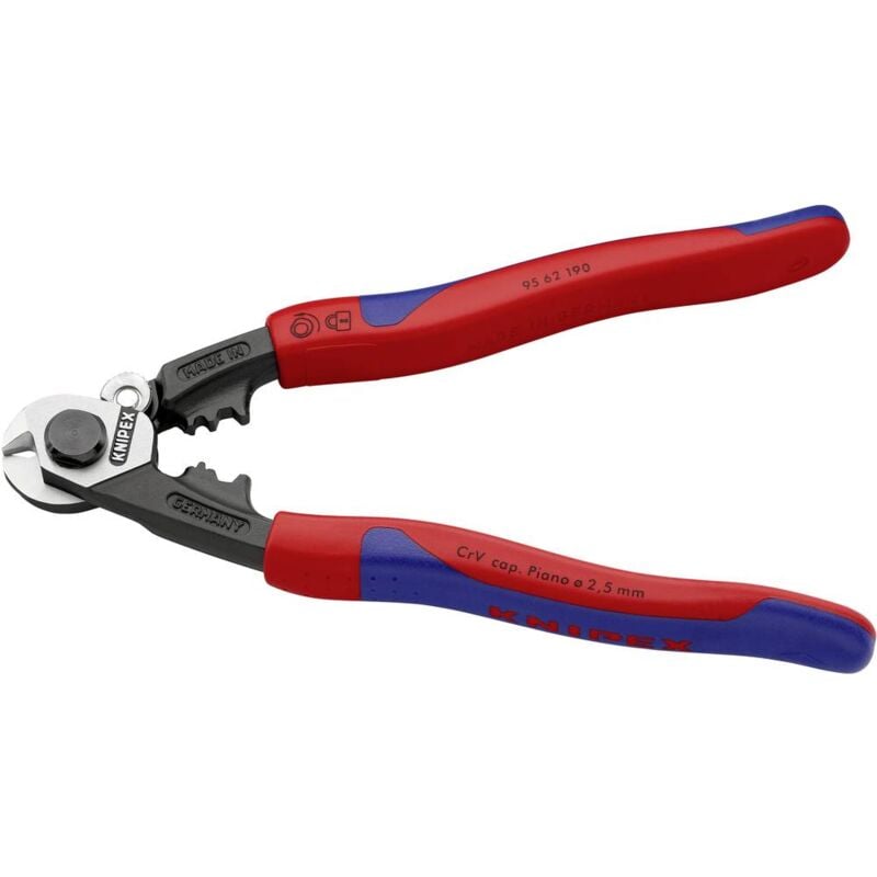 foto del prodotto knipex cesoia per funi, cavi e trefoli d acciaio adatto per isolamento cavi in alluminio e rame, fili singoli e multipli, fi