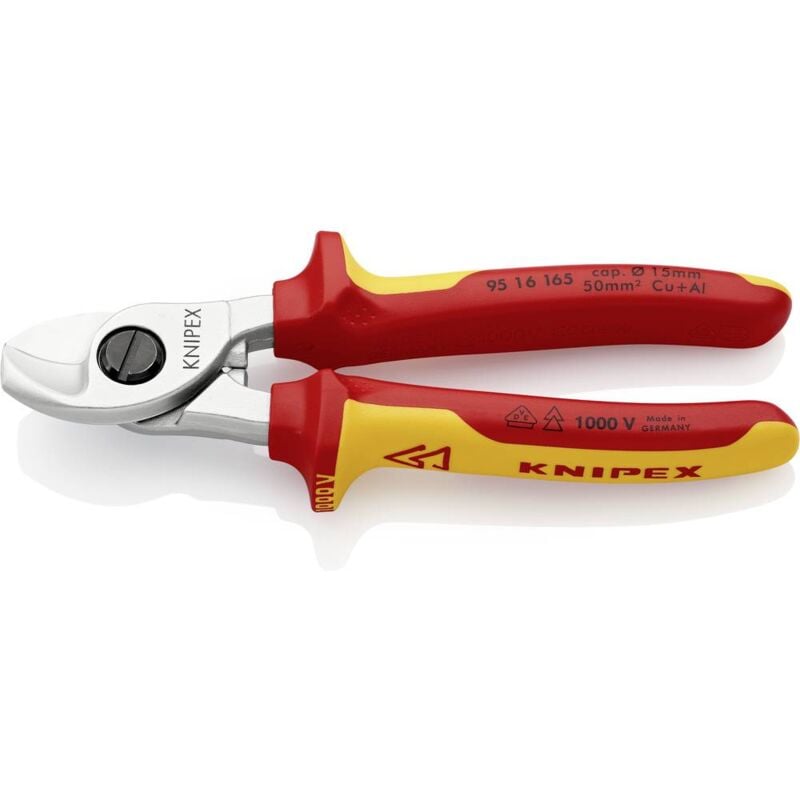 foto del prodotto knipex cesoia vde per cavi adatto per isolamento cavi in alluminio e rame, fili singoli e multipli 15 mm 50 mm 1 95