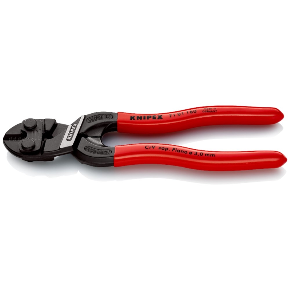 foto del prodotto knipex cobolt s tronchesi a doppia leva bonderizzata nera, rivestiti in resina sintetica 160 mm confezione self service blister 71 01 160 sb