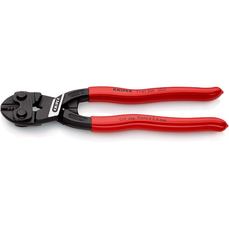 foto del prodotto knipex cobolt tronchese a doppia leva bonderizzata nera, rivestiti in resina sintetica 200 mm 71 01 200