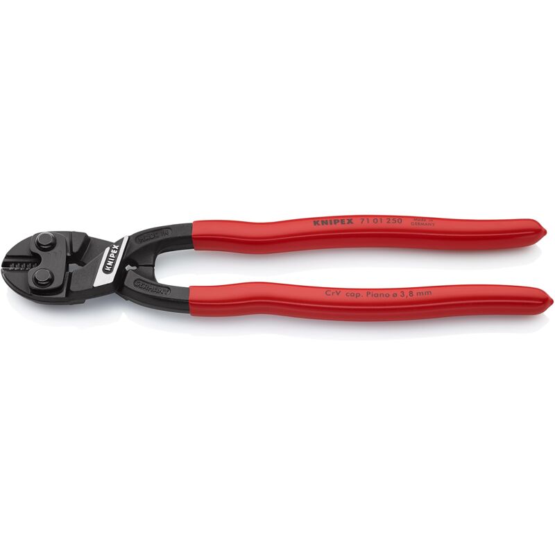 foto del prodotto knipex cobolt xl tronchese a doppia leva bonderizzata nera, rivestiti in resina sintetica 250 mm confezione self service blister 71 01 250 sb