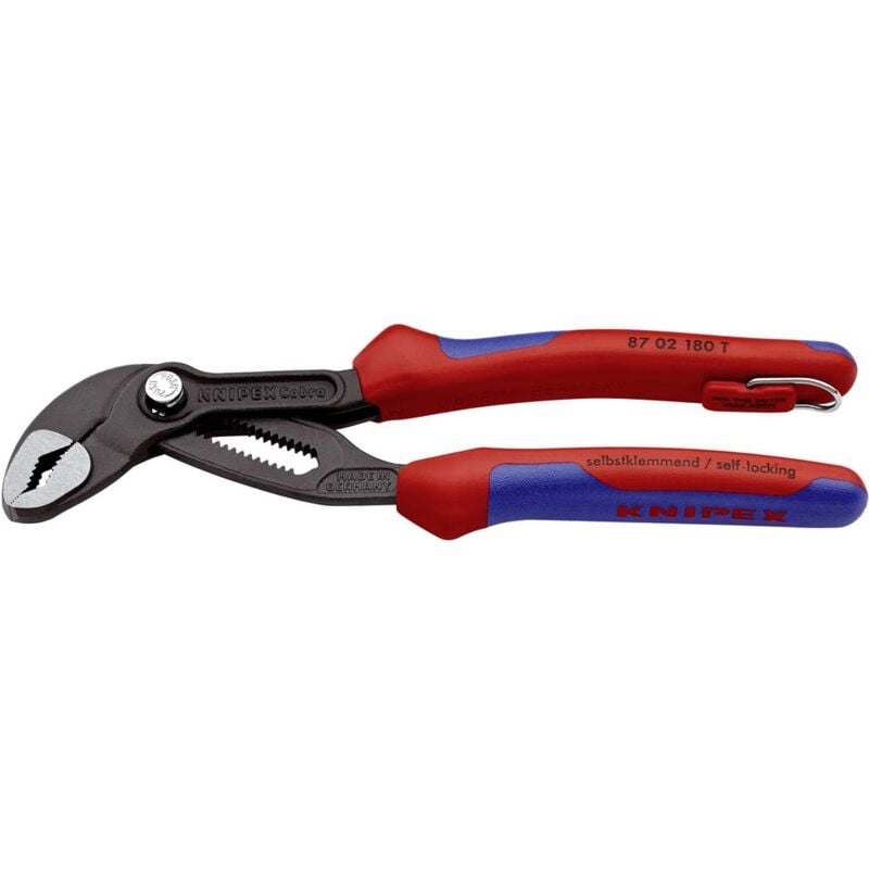 foto del prodotto knipex cobra 87 02 180 t pinza regolabile per tubi e dadi dimensione chiave metrica 36 mm 180 mm
