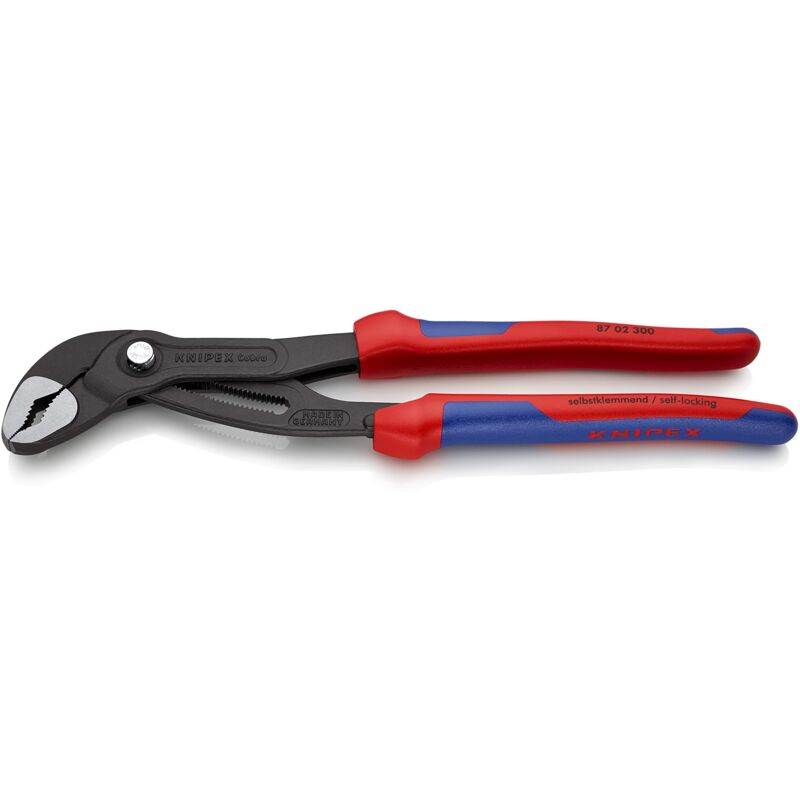foto del prodotto knipex cobra pinza regolabile di nuova generazione per tubi e dadi bonderizzata grigia, rivestiti in materiale bicomponente 300 mm confezione