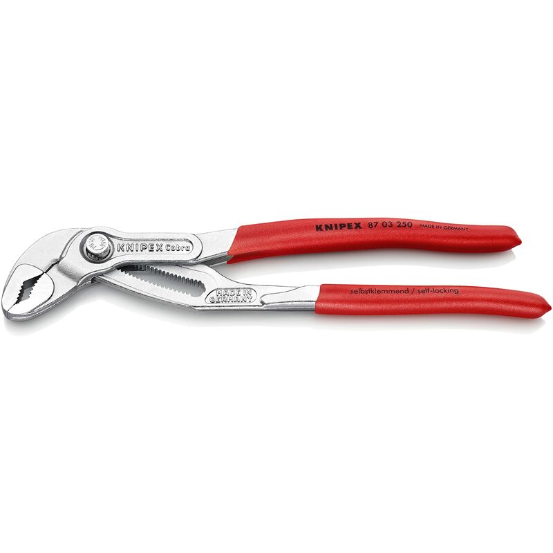 foto del prodotto knipex cobra pinza regolabile di nuova generazione per tubi e dadi cromata, rivestiti in resina sintetica antiscivolo 250 mm confezione