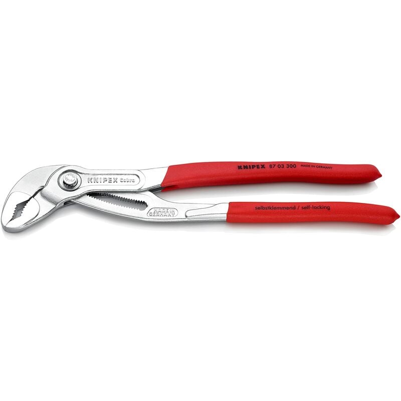 foto del prodotto knipex cobra pinza regolabile di nuova generazione per tubi e dadi cromata, rivestiti in resina sintetica antiscivolo 300 mm confezione