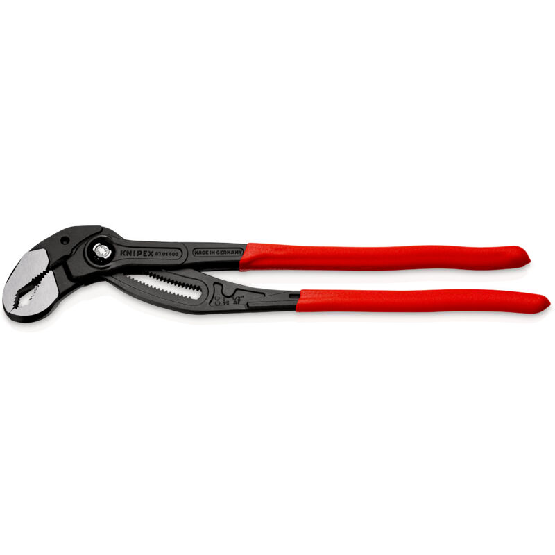 foto del prodotto knipex cobra xl pinza regolabile per tubi e dadi bonderizzata grigia, rivestiti in resina sintetica 400 mm confezione self service blister 87 01