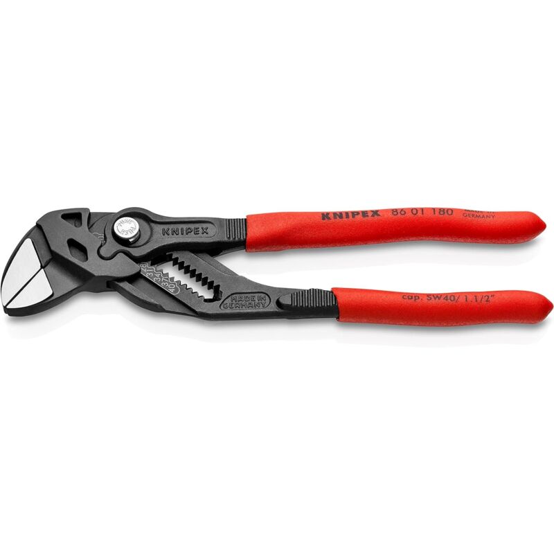 foto del prodotto knipex pinza chiave pinza e chiave in un unico utensile bonderizzata grigia, rivestiti in resina sintetica 180 mm confezione self service blister 