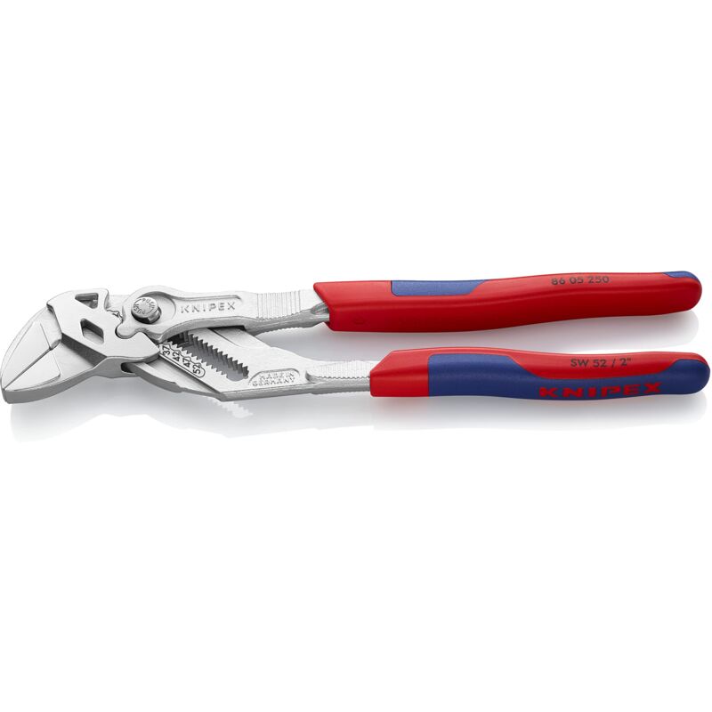 foto del prodotto knipex pinza chiave pinza e chiave in un unico utensile cromata, rivestiti in materiale bicomponente 250 mm confezione self service blister 86 05