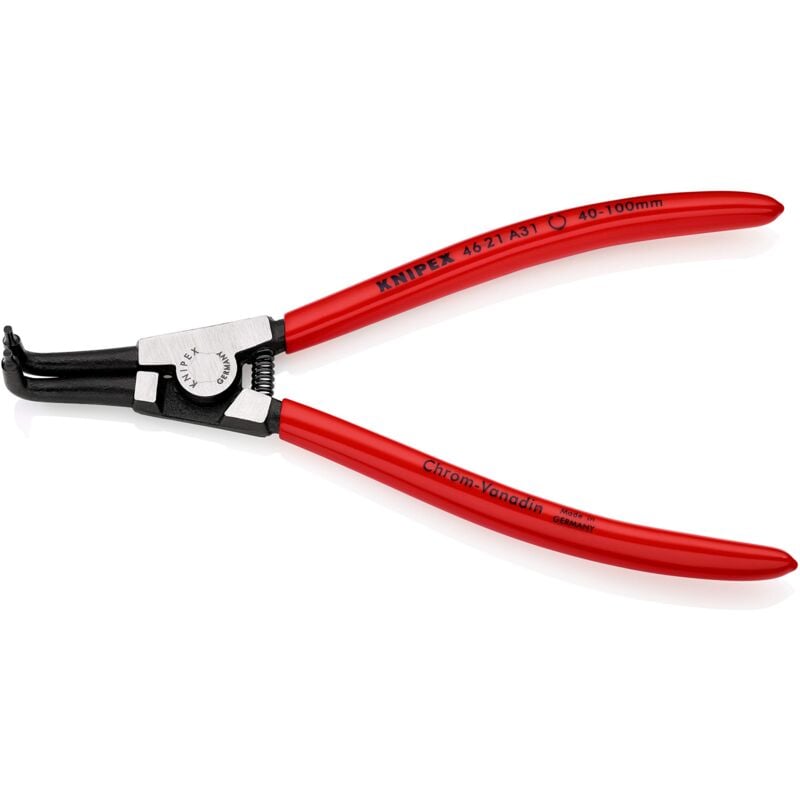 foto del prodotto knipex pinza per anelli di sicurezza per anelli di sicurezza esterni su alberi bonderizzata nera, rivestiti in resina sintetica 200 mm 46 21 a31