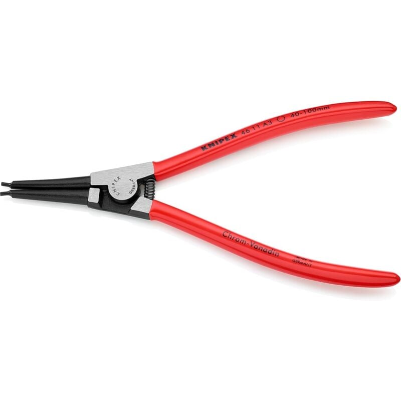 foto del prodotto knipex pinza per anelli di sicurezza per anelli di sicurezza esterni su alberi bonderizzata nera, rivestiti in resina sintetica 210 mm 46 11 a3
