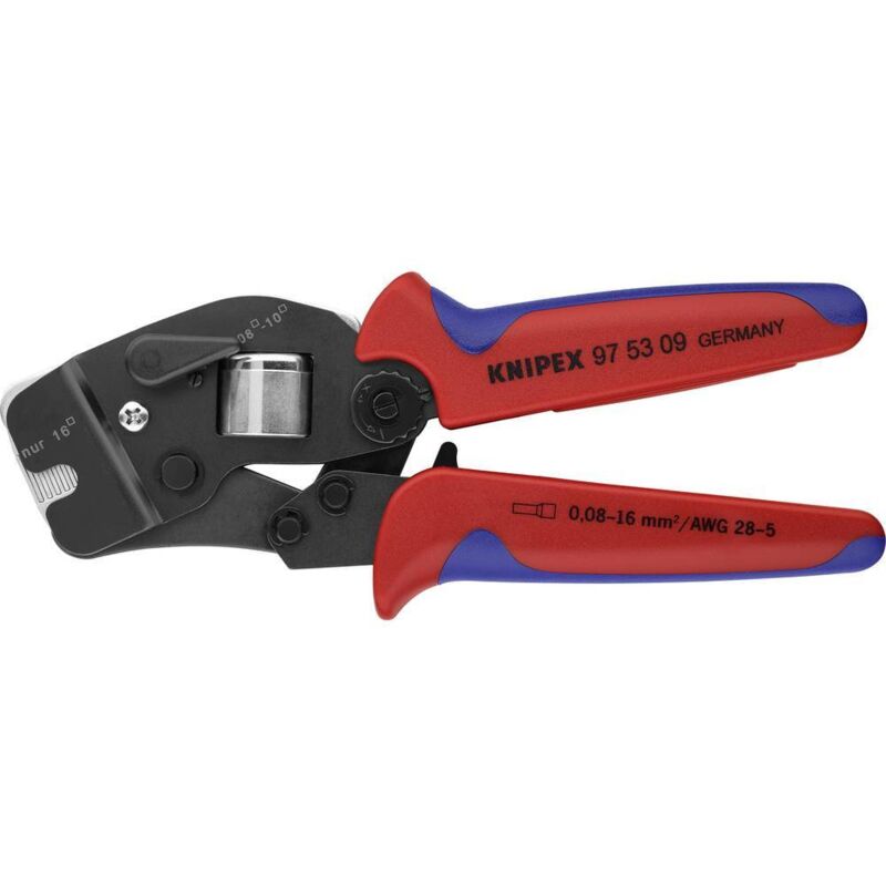 foto del prodotto knipex pinze a crimpare lunghezza totale 190 mm 0,08 10,0 16 awg 28 5 mm manicotti bruniti a 2 componenti