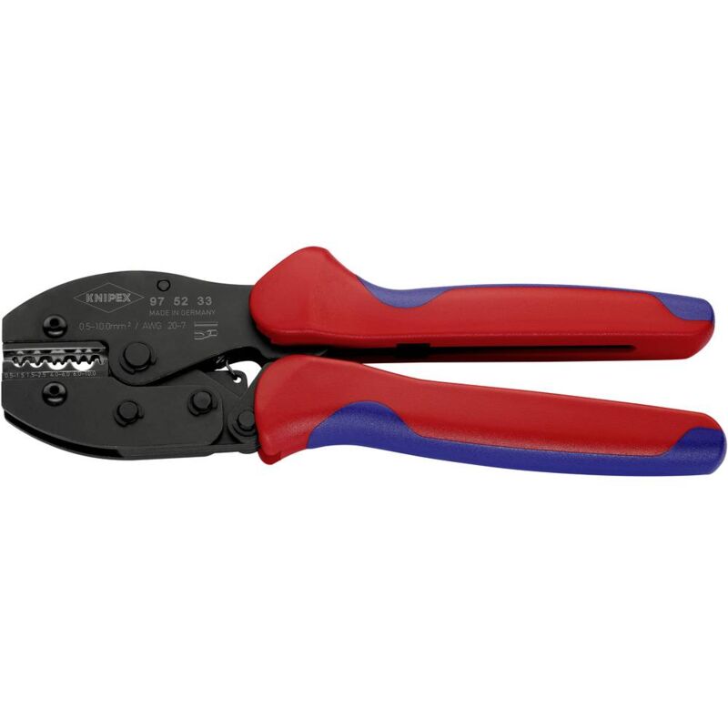 foto del prodotto knipex preciforce 97 52 33 pinza crimpatrice capocorda a tubetto non isolato, connettore a crimpare non isolato, connet