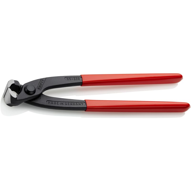 foto del prodotto knipex tenaglia pinza per ferraioli e cementisti bonderizzata nera, rivestiti in resina sintetica 220 mm confezione self service blister 99 01