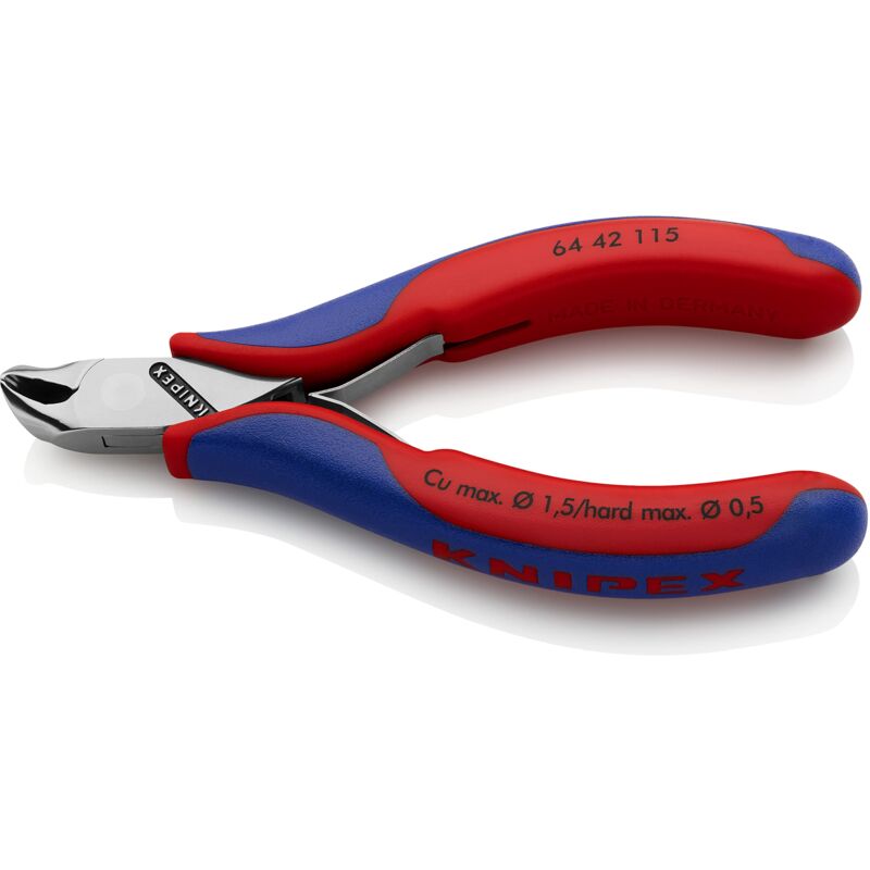 foto del prodotto knipex tronchese per elettronica con tagliente frontale rivestiti in materiale bicomponente 115 mm 64 42 115