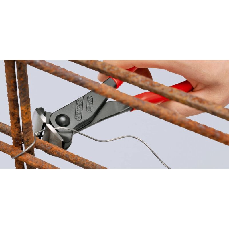 foto del prodotto knipex tronchese per meccanica con tagliente frontale bonderizzata nera, rivestiti in resina sintetica 180 mm confezione self service blister 68