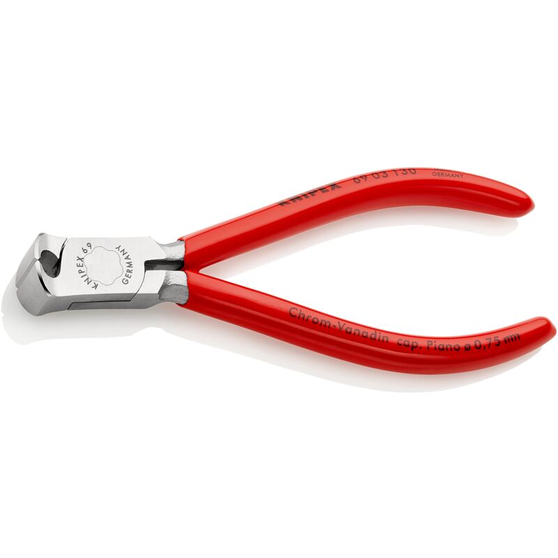 foto del prodotto knipex tronchese per meccanica con tagliente frontale per meccanica cromata, rivestiti in resina sintetica 130 mm 69 03 130