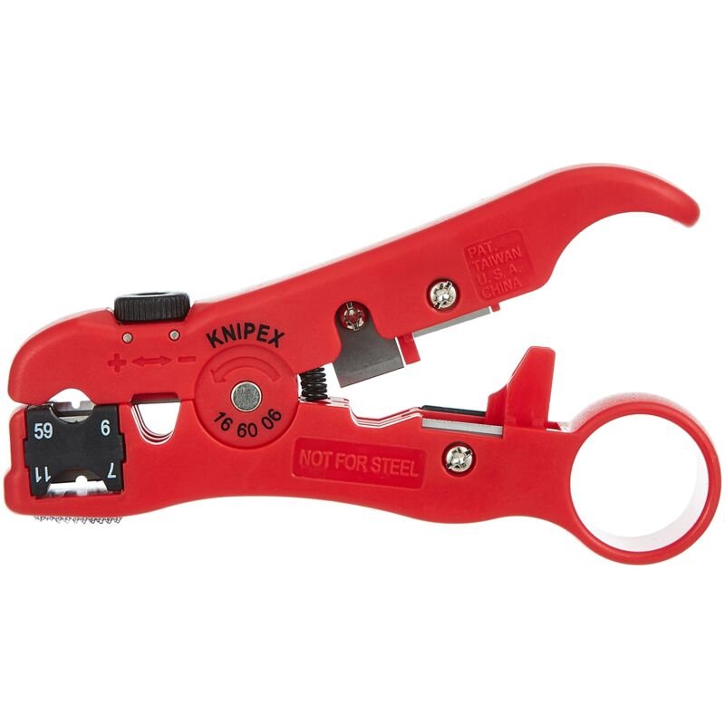 foto del prodotto knipex utensile spelacavi per cavi coassiali e cavi di trasmissione dati 125 mm 16 60 06 sb