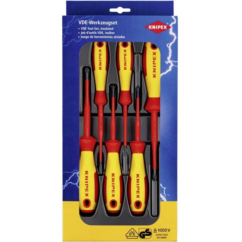 foto del prodotto knipex vde kit cacciaviti taglio, croce phillips, croce pozidriv
