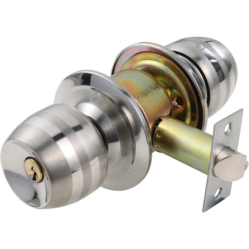 foto del prodotto knob lock with round lever handle bedroom access stainless steel mortise lock