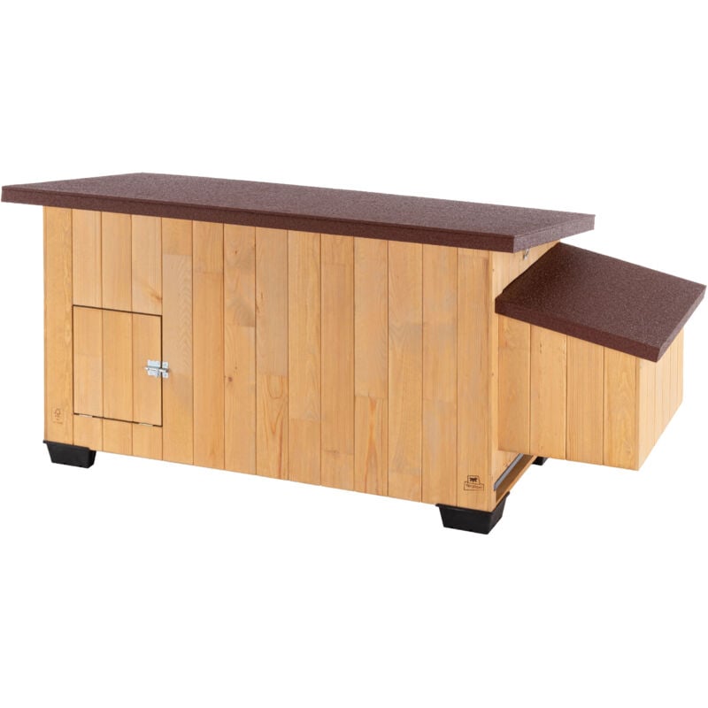 foto del prodotto kocca casetta per galline kocca 120 in legno fsc adatta per 6 galline con tetto apribile, vassoio estraibile e comparto uova separato.. variante